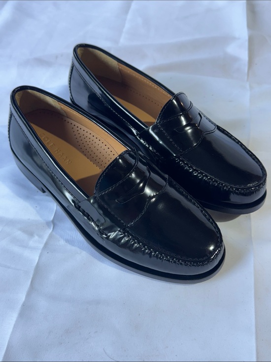 Cole Haan Black Patent Leather Penny Loafers